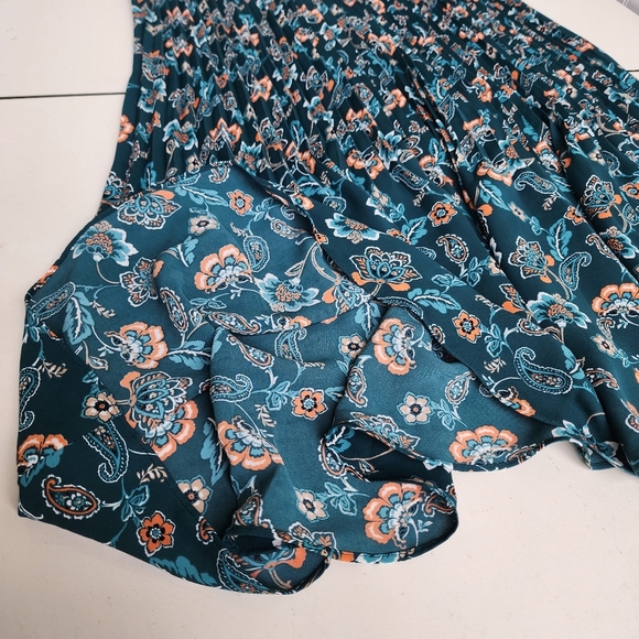 J.Jill Women’s Midi Skirt Wearever  Collection Green Paisley Floral Pleated XL - Picture 9 of 9